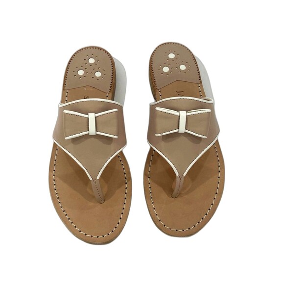 Jack Rogers Shoes - Jack Rogers Sandals Women’s Size 7.5 Color Pink White Giselle Bow Leather